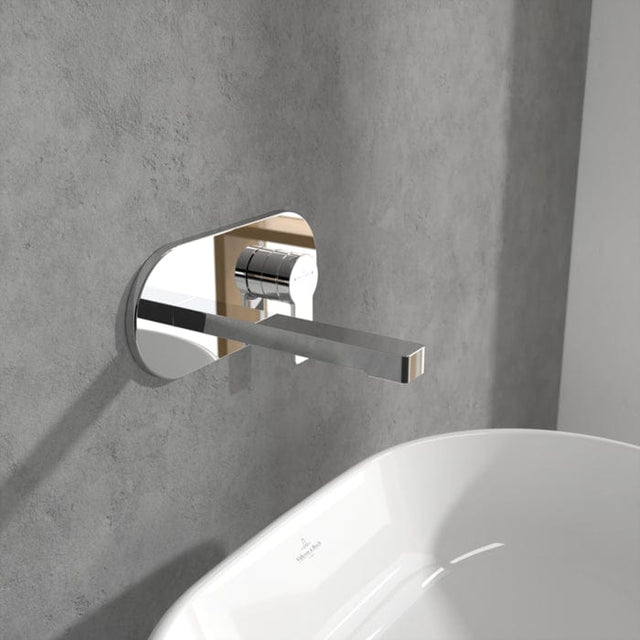 Villeroy & Boch Wall Mounted Basin Tap Villeroy & Boch Architectura Wall Mounted Single Lever Basin Mixer Tap with Pop Up Waste in Chrome