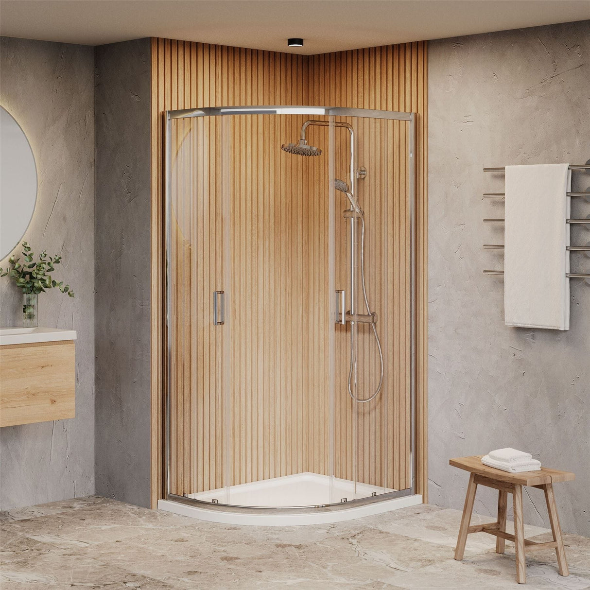 Aquarius Bathrooms Quadrant Shower Enclosure Aquarius Urbano 6mm Quadrant Shower Enclosure 1850mm