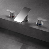 Flova 3 Tap Hole Basin Set Flova Spring 3 Hole Basin Mixer Tap with Clicker Waste in Diamond Chrome