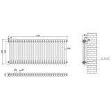 Aquarius Bathrooms Column Radiator Aquarius Foundry Horizontal 2 Column Radiator in White
