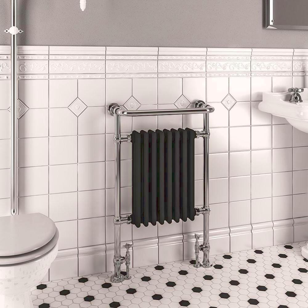 Eastbrook Isbourne Straight Vertical Traditional Radiator in Chrome/Ma ...