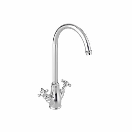 Vado Kitchen Tap Chrome Booth & Co. Axbridge Mono Kitchen Mixer Tap with Cross Handles