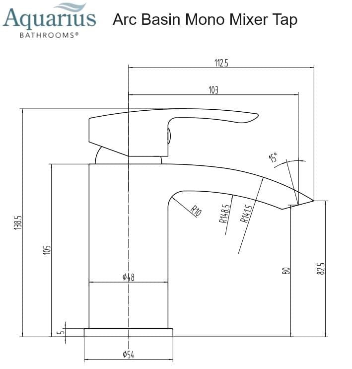 Aquarius Mono Basin Tap Aquarius Arc Mono Basin Mixer Tap with Waste