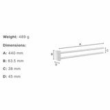 Smedbo Towel Rails and Rings Smedbo Air Double Swing Arm Towel Rail in Chrome