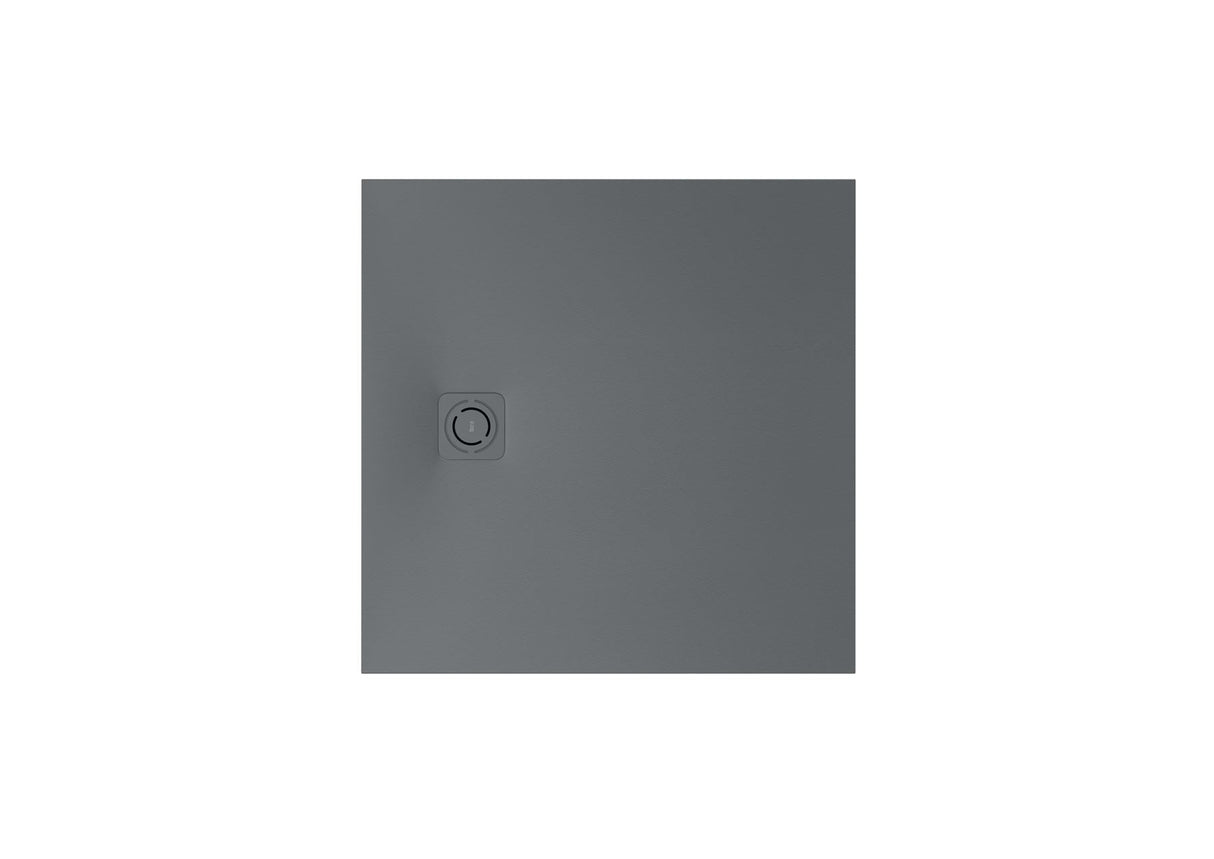 ROCA Square Shower Tray Slate / 900 x 900mm ROCA Terran-N Superslim Stonex® Square Shower Tray with Twist Colour Match Waste Cover