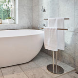 Smedbo Towel Rails and Rings Polished Stainless Steel Smedbo Outline Freestanding Double Towel Rail