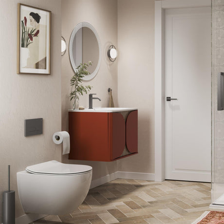 Crosswater Wall Mounted Vanity Unit Crosswater Tambour Vanity Unit with Basin or Worktop - 600mm - One Drawer - Wall Mounted