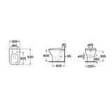 Roca Back to Wall Toilet Roca Optica Back to Wall Rimless Toilet with Soft Close Seat