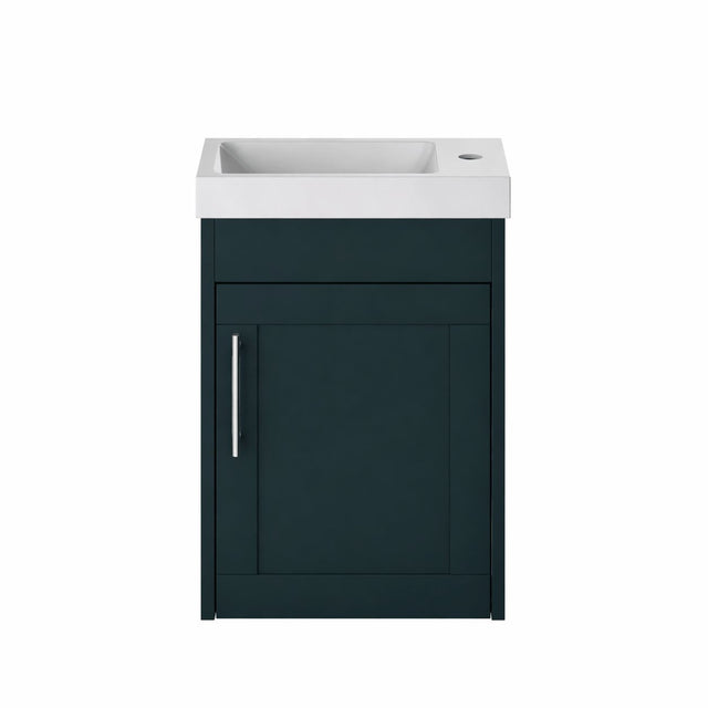 Heritage Cloakroom Unit Midnight Blue Heritage Lynton 400mm Wall Hung Cloakroom Vanity Unit with Basin, Waste and Handle Bundle