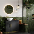 hib. Illuminated Mirror 600mm / Black hib. Arcane Round LED Illuminated Mirror