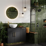 hib. Illuminated Mirror 600mm / Black hib. Arcane Round LED Illuminated Mirror