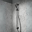 JTP Shower Riser Rail Matt Black JTP VOS Slide Rail with Single Function Shower Handset and Hose with Bottom Outlet
