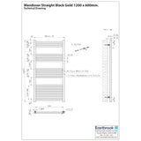 Eastbrook Wendover Straight Heated Towel Rail in Black Gold