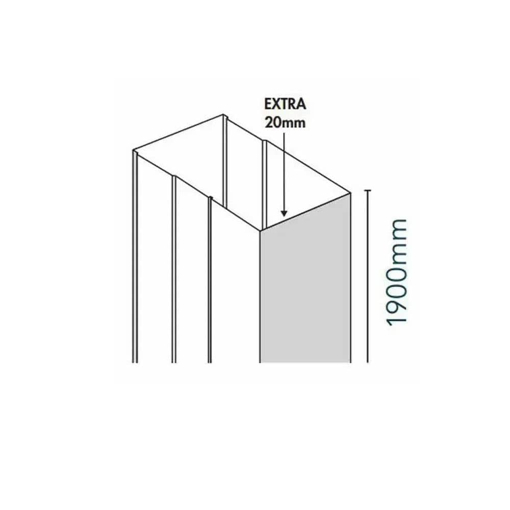 Merlyn Extension Profile Merlyn Ionic Essence Framed Extension Profile in Chrome - 20mm