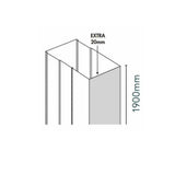 Merlyn Extension Profile Merlyn Ionic Essence Framed Extension Profile in Chrome - 20mm