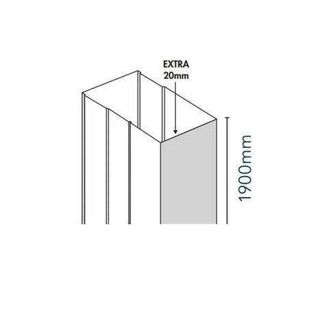 Merlyn Extension Profile Merlyn Ionic Essence Framed Extension Profile in Chrome - 20mm