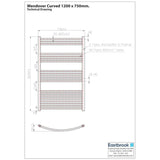 Eastbrook Wendover Curved Vertical Heated Towel Rail in Chrome