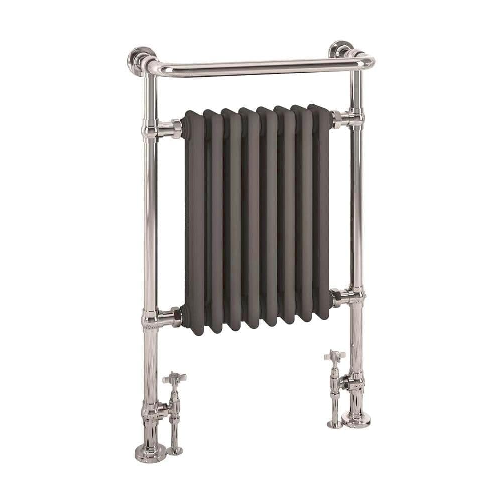 Eastbrook Inset Radiator Eastbrook Isbourne Straight Vertical Traditional Radiator in Chrome/Matt Anthracite