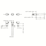 Crosswater Wall Mounted Basin Tap Crosswater Foile 3 Hole Wall Mounted Basin Mixer Tap in Brushed Brass