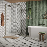 Crosswater Quadrant Shower Enclosure Brushed Stainless Steel / 900 x 900 Crosswater Asura 8mm Quadrant Sliding Shower Door