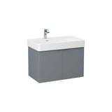 Imex Wall Mounted Vanity Unit Imex Blade Wall Mounted 800mm Double Door Vanity Unit with Basin in Matt Grey