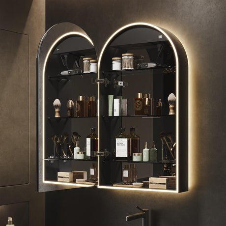 hib. Romana Arch LED Illuminated Mirror Cabinet