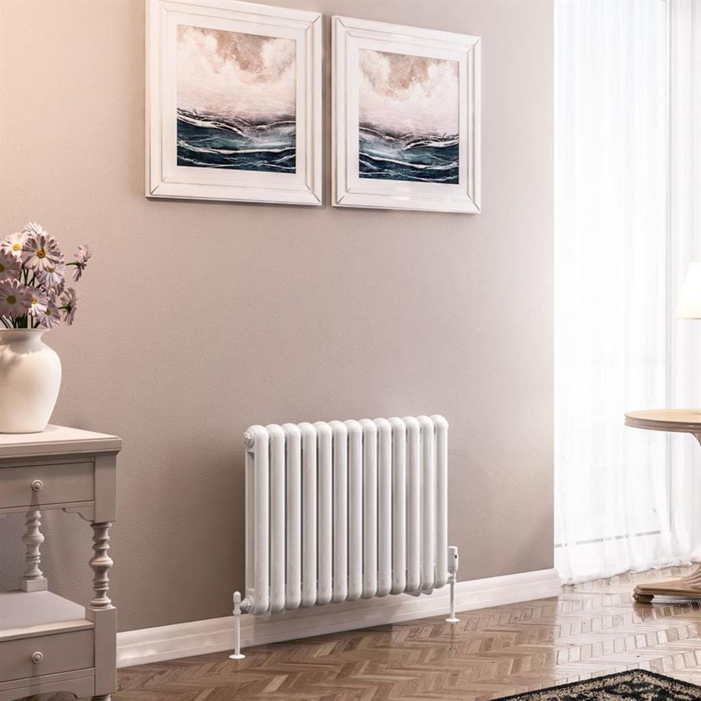 Eastbrook Column Radiator 600 x 803 / Central Heating Eastbrook Rubano Straight Horizontal Traditional Column Radiator in Gloss White