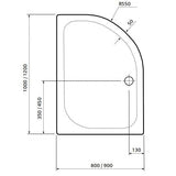 UK Bathroom Store Aquarius Pluvia 45mm Stone Resin Offset Quadrant Shower Tray