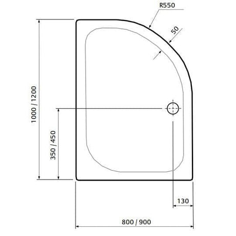 UK Bathroom Store Aquarius Pluvia 45mm Stone Resin Offset Quadrant Shower Tray