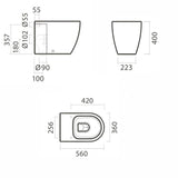 Crosswater KAI X Compact Rimless Back to Wall Toilet with Soft Close Quick Release Seat