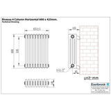 Eastbrook Eastbrook Rivassa Traditional 4 Column Radiator in Gloss White