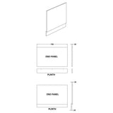 Aquarius Bathrooms Bath Panel Aquarius Halite Waterproof End Bath Panel in Matt Grey