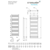 Crosswater Ladder Rail Crosswater MPRO Designer Vertical Towel Radiator in Brushed Brass