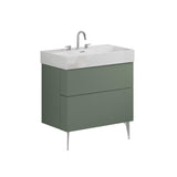 Crosswater Wall Mounted Vanity Unit Crosswater Avenue 800mm Two Drawer Wall Mounted Vanity Unit with Basin