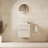 Crosswater Wall Mounted Vanity Unit 500mm / Warm Stone Crosswater Glide II Wall Mounted Two Drawer Vanity Unit with Basin