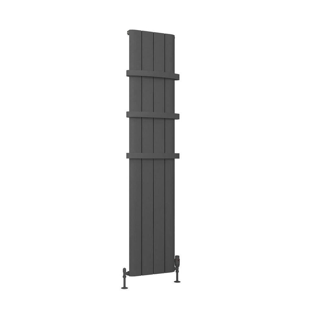 Eastbrook Panel Radiator Eastbrook Peretti Straight Vertical Aluminium Radiator in Matt Anthracite