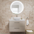 Britton Wall Mounted Vanity Unit Warm Beige / Carrara Marble Effect Worktop / Chrome Britton Camberwell Wall Mounted 800mm Vanity Unit with Basin or Worktop