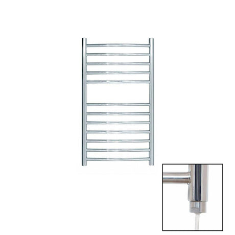 JIS Ladder Rail 700 x 400mm / Polished Chrome / Electric Only JIS Sussex Camber Vertical Stainless Steel Curved Heated Towel Rail