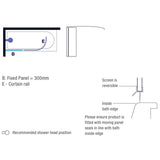 Merlyn Bath Screen Merlyn Curved Curtain Rail with Bath Screen