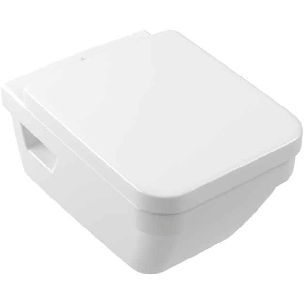 Villeroy & Boch Wall Hung Toilet Villeroy & Boch Architectura Square Wall Hung Rimless DirectFlush Toilet with Soft Close Seat