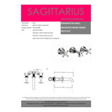 Sagittarius Wall Mounted Basin Tap Sagittarius Kensington 3 Hole Wall Mounted Basin Mixer Tap in Chrome/White