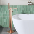 Aquarius Bathrooms Freestanding Bath Filler Brushed Bronze Aquarius Tetra Freestanding Bath Mixer Tap with Pencil Shower Handset