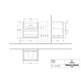 Villeroy & Boch Wall Mounted Vanity Unit Villeroy & Boch Skyla Wall Mounted 600mm Two Drawer Vanity Unit with Basin