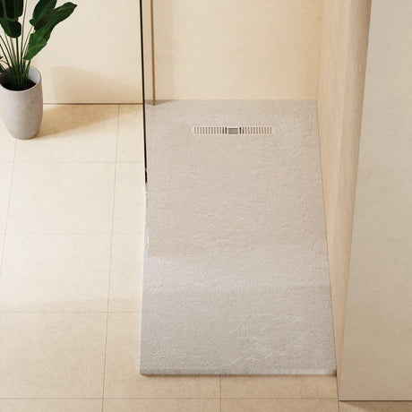 Crosswater Rectangle Shower Tray Matt White / 800 x 1700 Crosswater Vito Textured Rectangle Shower Tray with Waste