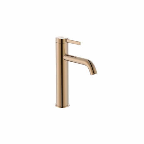Roca Mono Basin Tap Rose Gold Roca Ona Medium Height Basin Mixer Tap with Click Clack Waste and Cold Start