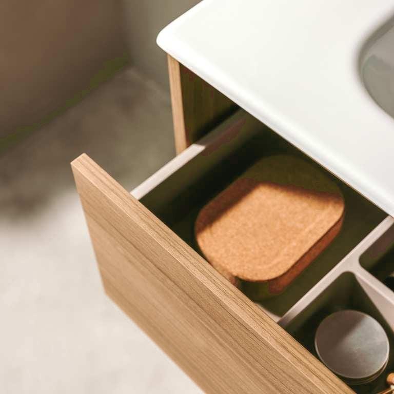 Roca Wall Mounted Vanity Unit Roca Tenet 700mm Wall Mounted Two Drawer Vanity Unit with Basin