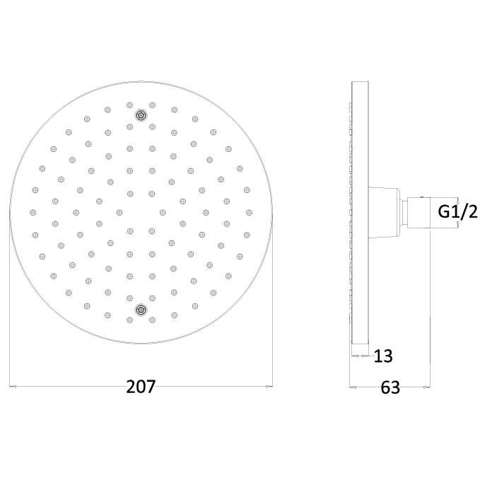 Crosswater Fixed Shower Head Crosswater Fusion Round Fixed Shower Head with Ceiling Arm