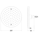 Crosswater Fixed Shower Head Crosswater Fusion Round Fixed Shower Head with Ceiling Arm