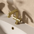 Crosswater Mono Basin Tap Stainless Brushed Brass Effect Crosswater 3ONE6 Lever 2 Handle Basin Mixer Tap with Swivel Spout
