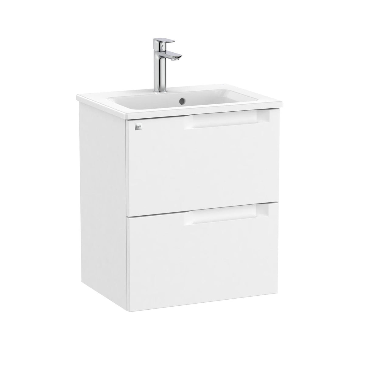 Roca Aleyda Compact 500mm Wall Mounted Two Drawer Vanity Unit with Basin
